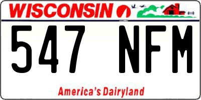 WI license plate 547NFM
