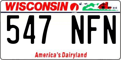WI license plate 547NFN