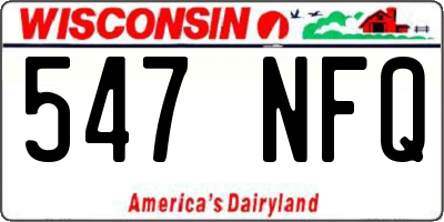 WI license plate 547NFQ