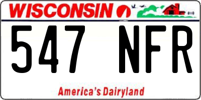 WI license plate 547NFR
