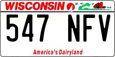 WI license plate 547NFV