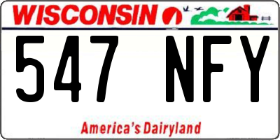 WI license plate 547NFY