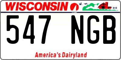 WI license plate 547NGB