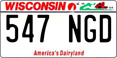 WI license plate 547NGD