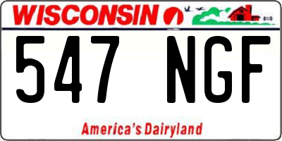 WI license plate 547NGF