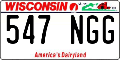 WI license plate 547NGG