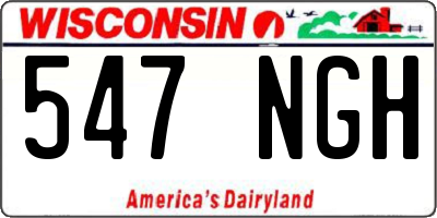 WI license plate 547NGH