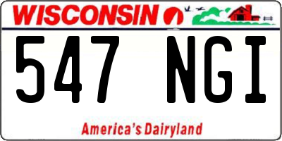 WI license plate 547NGI