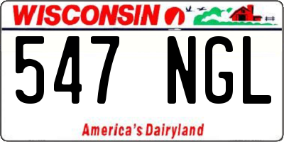 WI license plate 547NGL