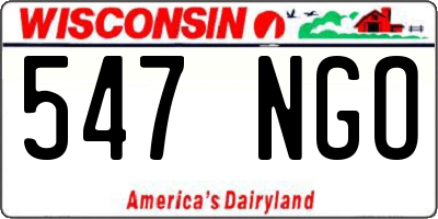 WI license plate 547NGO