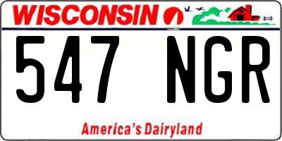 WI license plate 547NGR
