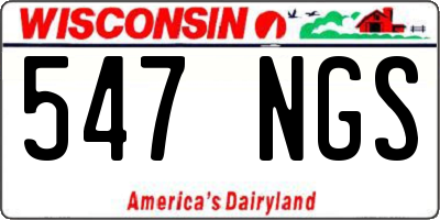 WI license plate 547NGS