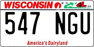 WI license plate 547NGU