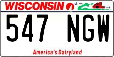 WI license plate 547NGW