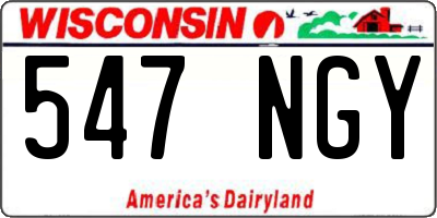 WI license plate 547NGY