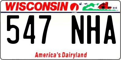 WI license plate 547NHA