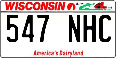 WI license plate 547NHC