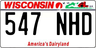 WI license plate 547NHD