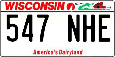 WI license plate 547NHE
