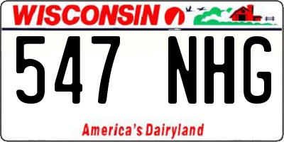 WI license plate 547NHG