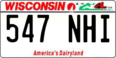 WI license plate 547NHI