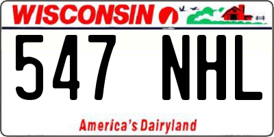 WI license plate 547NHL