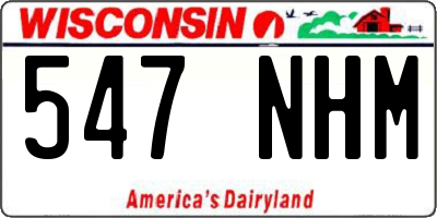 WI license plate 547NHM