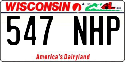 WI license plate 547NHP