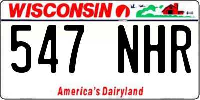 WI license plate 547NHR