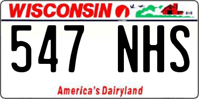 WI license plate 547NHS