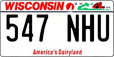 WI license plate 547NHU