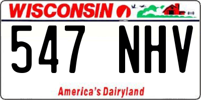 WI license plate 547NHV