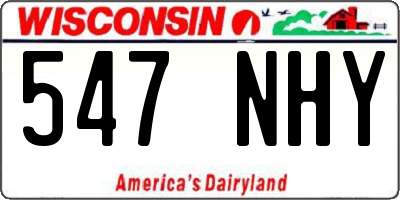 WI license plate 547NHY