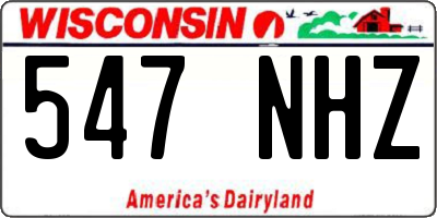 WI license plate 547NHZ
