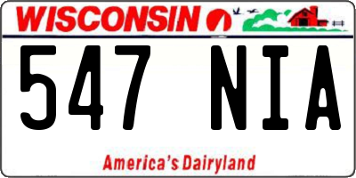 WI license plate 547NIA