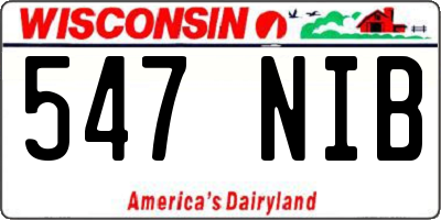 WI license plate 547NIB