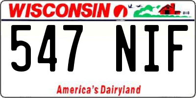 WI license plate 547NIF