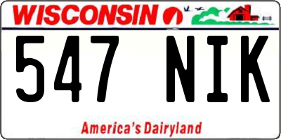 WI license plate 547NIK