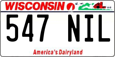 WI license plate 547NIL