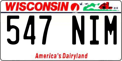 WI license plate 547NIM