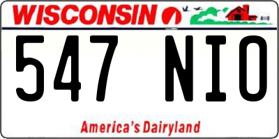 WI license plate 547NIO