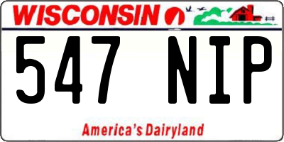 WI license plate 547NIP