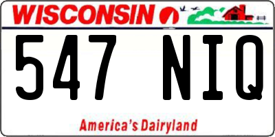 WI license plate 547NIQ