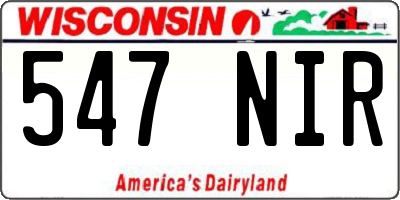 WI license plate 547NIR