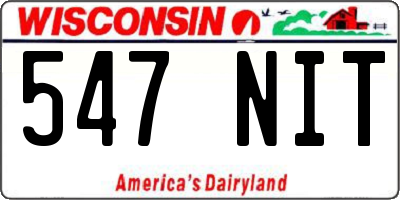 WI license plate 547NIT