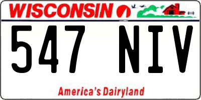 WI license plate 547NIV