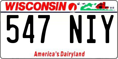 WI license plate 547NIY