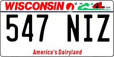 WI license plate 547NIZ