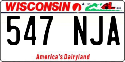 WI license plate 547NJA