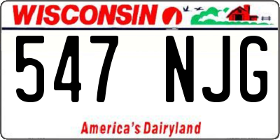 WI license plate 547NJG